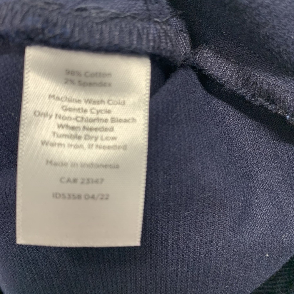 Talbots Corduroy Skirt 8 Navy Blue Pockets Above Knee Stretch Casual Work Travel - Picture 6 of 8